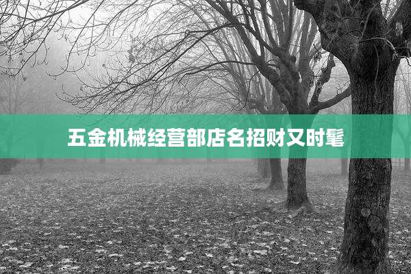 五金机械经营部店名招财又时髦