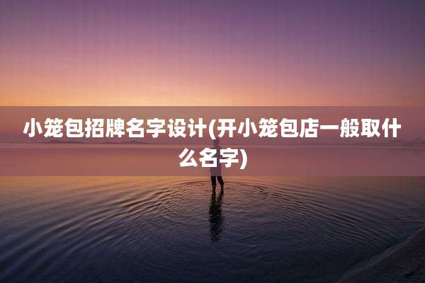 小笼包招牌名字设计(开小笼包店一般取什么名字)