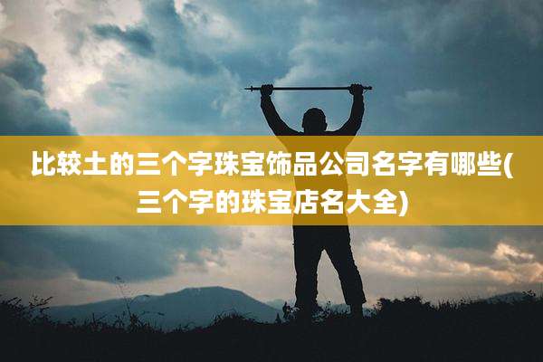 比较土的三个字珠宝饰品公司名字有哪些(三个字的珠宝店名大全)