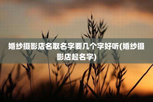 婚纱摄影店名取名字要几个字好听(婚纱摄影店起名字)
