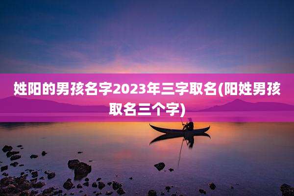 姓阳的男孩名字2023年三字取名(阳姓男孩取名三个字)