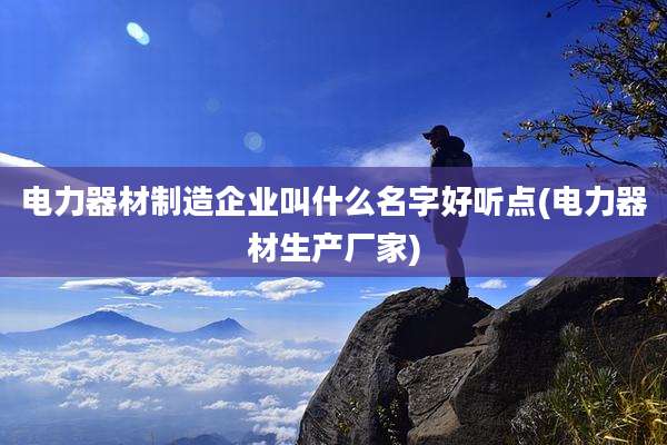 电力器材制造企业叫什么名字好听点(电力器材生产厂家)