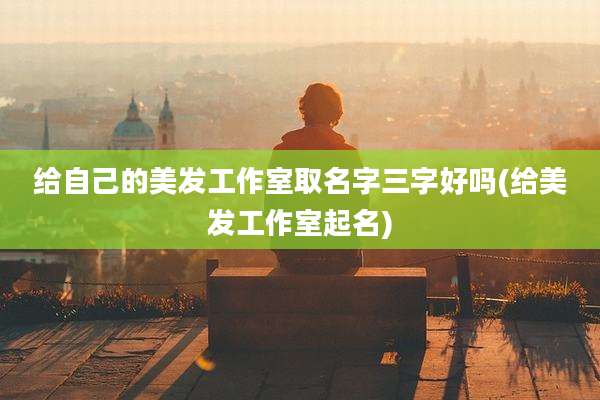 给自己的美发工作室取名字三字好吗(给美发工作室起名)