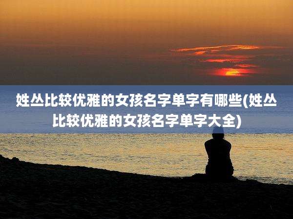 姓丛比较优雅的女孩名字单字有哪些(姓丛比较优雅的女孩名字单字大全)