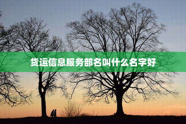 货运信息服务部名叫什么名字好