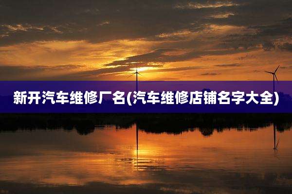 新开汽车维修厂名(汽车维修店铺名字大全)