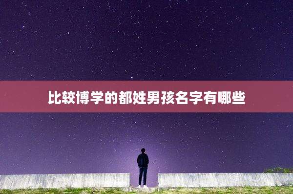 比较博学的都姓男孩名字有哪些