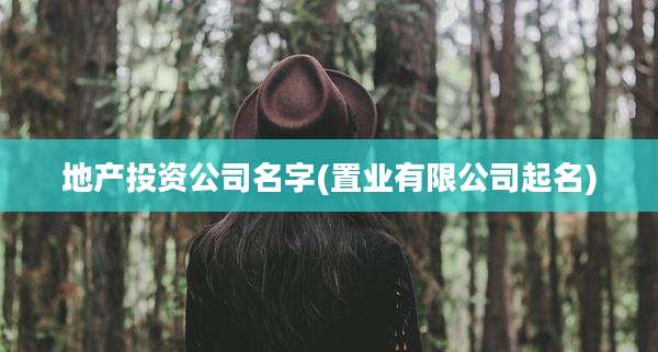 地产投资公司名字(置业有限公司起名)