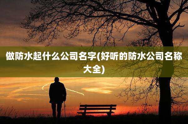 做防水起什么公司名字(好听的防水公司名称大全)