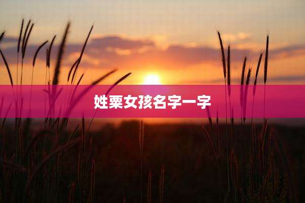 姓粟女孩名字一字