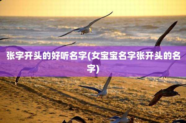 张字开头的好听名字(女宝宝名字张开头的名字)