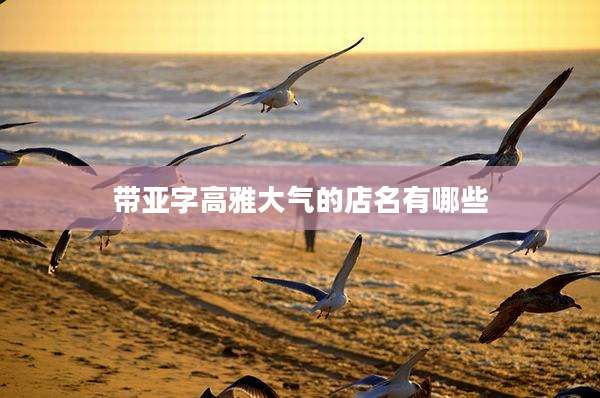 带亚字高雅大气的店名有哪些