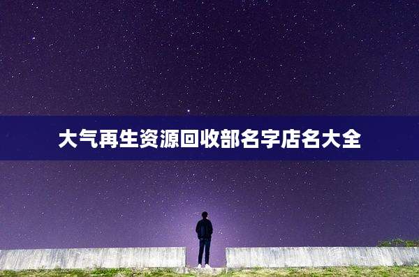 大气再生资源回收部名字店名大全