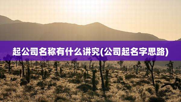 起公司名称有什么讲究(公司起名字思路)