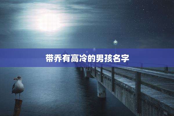 带乔有高冷的男孩名字