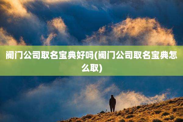 阀门公司取名宝典好吗(阀门公司取名宝典怎么取)