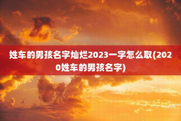 姓车的男孩名字灿烂2023一字怎么取(2020姓车的男孩名字)