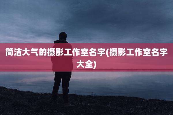 简洁大气的摄影工作室名字(摄影工作室名字大全)