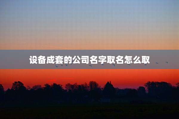 设备成套的公司名字取名怎么取