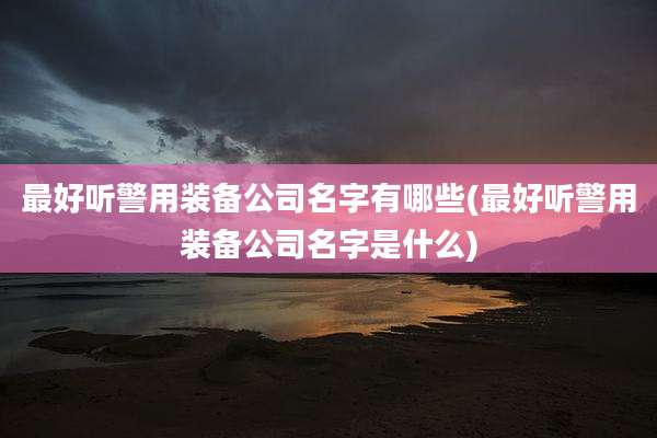 最好听警用装备公司名字有哪些(最好听警用装备公司名字是什么)