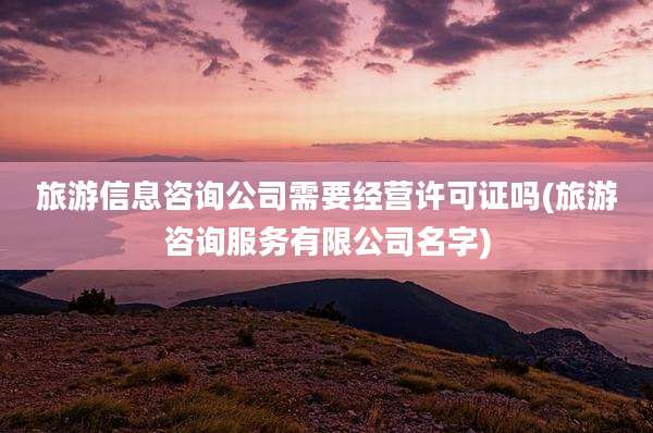 旅游信息咨询公司需要经营许可证吗(旅游咨询服务有限公司名字)