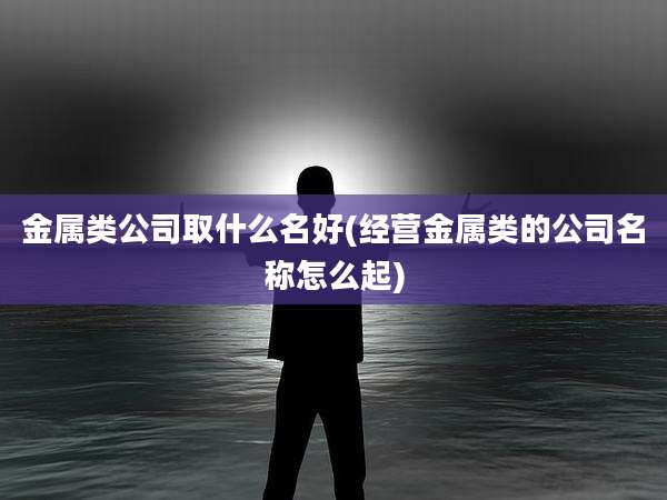 金属类公司取什么名好(经营金属类的公司名称怎么起)