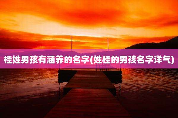 桂姓男孩有涵养的名字(姓桂的男孩名字洋气)