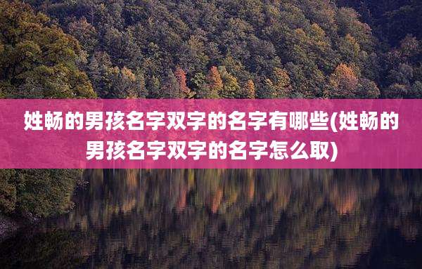 姓畅的男孩名字双字的名字有哪些(姓畅的男孩名字双字的名字怎么取)
