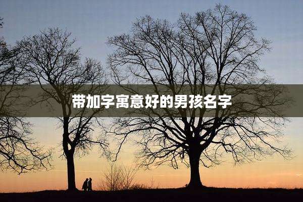 带加字寓意好的男孩名字