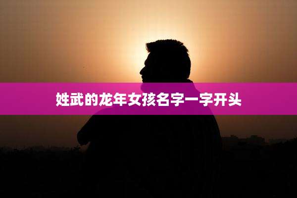 姓武的龙年女孩名字一字开头