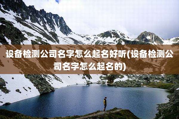设备检测公司名字怎么起名好听(设备检测公司名字怎么起名的)