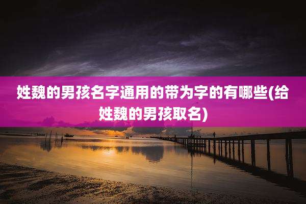 姓魏的男孩名字通用的带为字的有哪些(给姓魏的男孩取名)