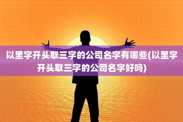 以里字开头取三字的公司名字有哪些(以里字开头取三字的公司名字好吗)