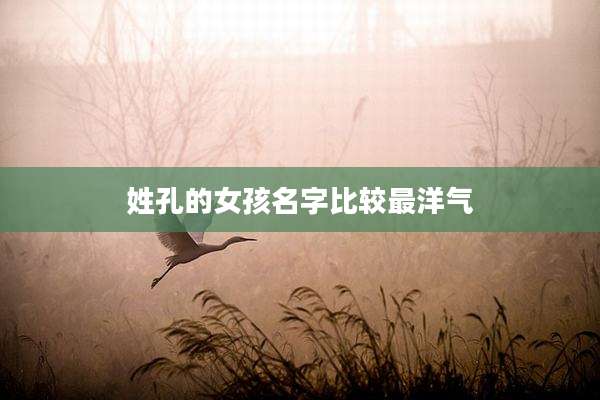 姓孔的女孩名字比较最洋气