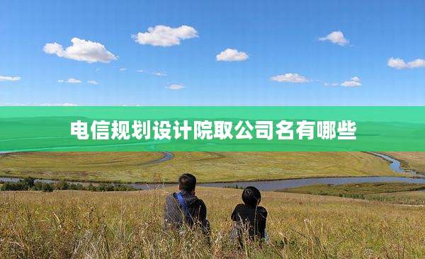 电信规划设计院取公司名有哪些
