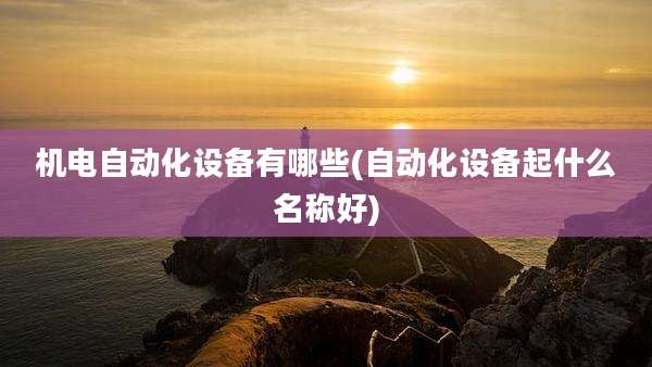 机电自动化设备有哪些(自动化设备起什么名称好)