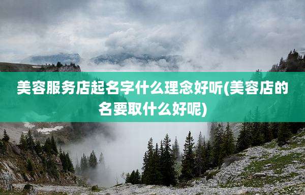 美容服务店起名字什么理念好听(美容店的名要取什么好呢)
