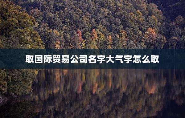 取国际贸易公司名字大气字怎么取
