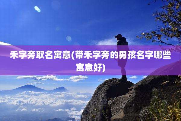 禾字旁取名寓意(带禾字旁的男孩名字哪些寓意好)