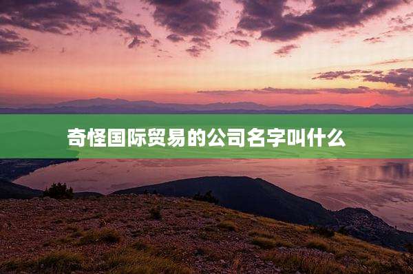 奇怪国际贸易的公司名字叫什么