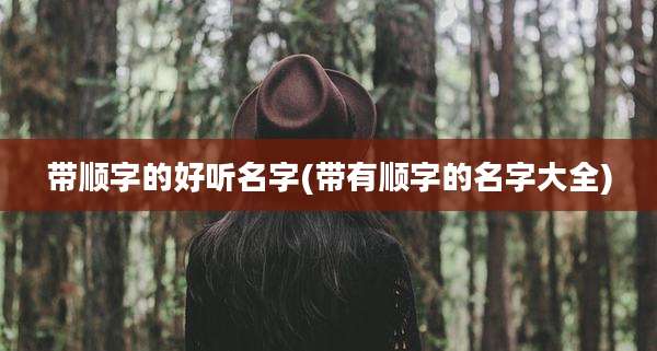 带顺字的好听名字(带有顺字的名字大全)
