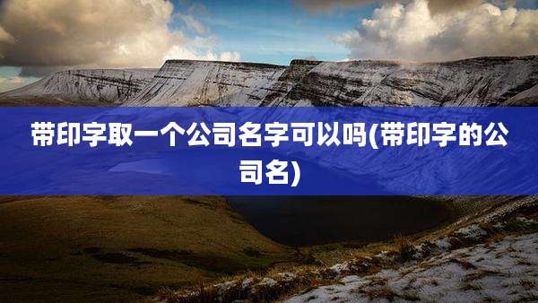 带印字取一个公司名字可以吗(带印字的公司名)