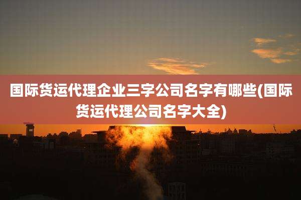 国际货运代理企业三字公司名字有哪些(国际货运代理公司名字大全)