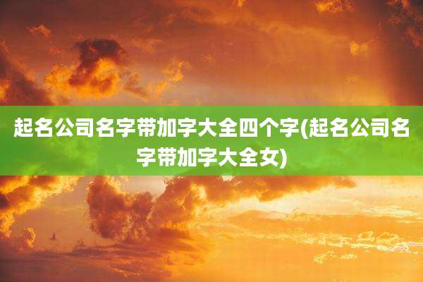 起名公司名字带加字大全四个字(起名公司名字带加字大全女)