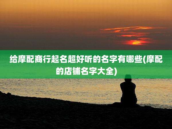 给摩配商行起名超好听的名字有哪些(摩配的店铺名字大全)