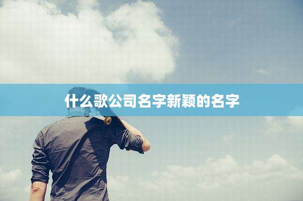 什么歌公司名字新颖的名字