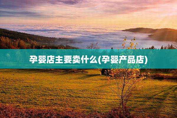 孕婴店主要卖什么(孕婴产品店)