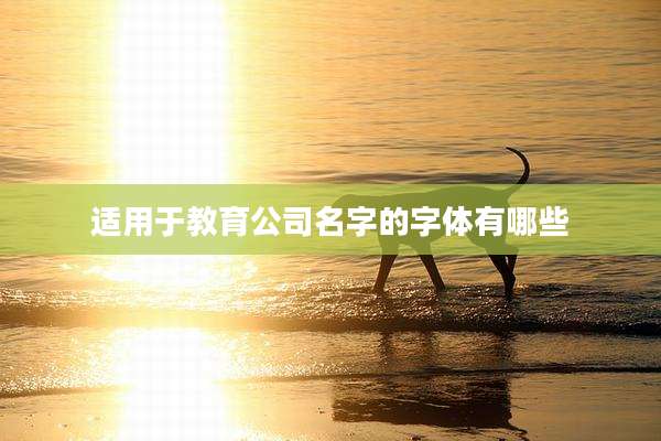 适用于教育公司名字的字体有哪些