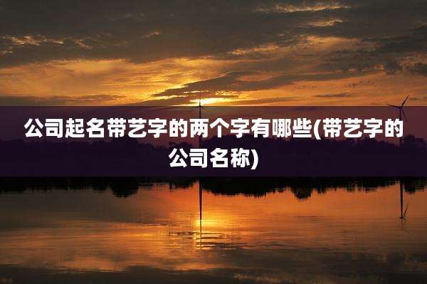公司起名带艺字的两个字有哪些(带艺字的公司名称)