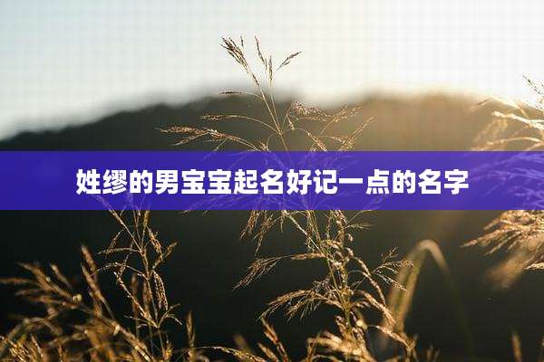 姓缪的男宝宝起名好记一点的名字